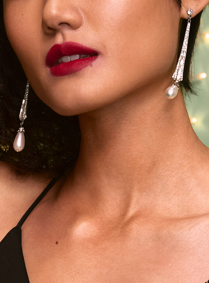 Ben-Amun Patterned White Tirtoff earrings for women