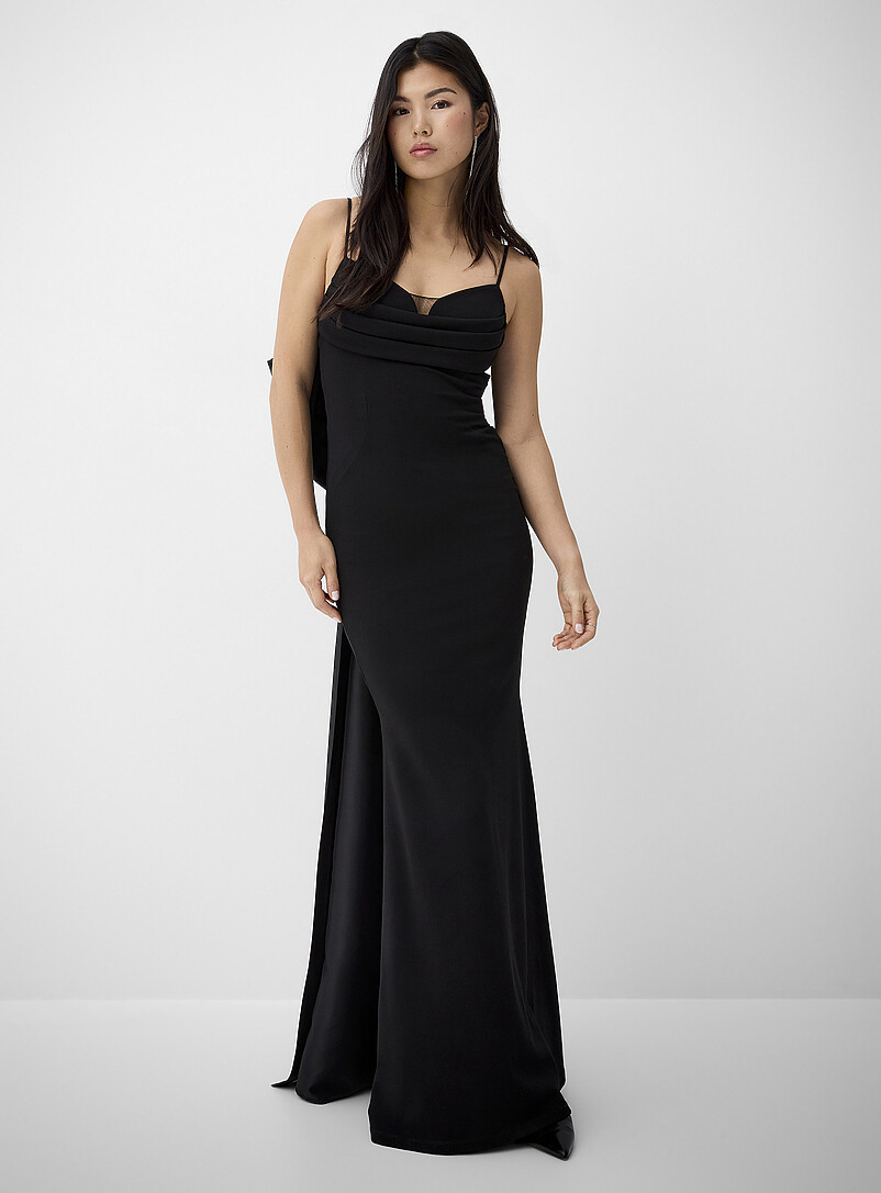 Black XL back bow maxi dress | Icne | Long Dresses & Maxi Dresses For  Women | Simons