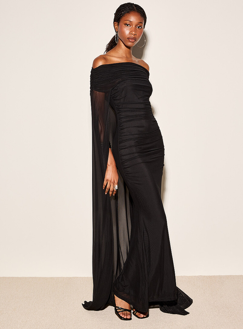 Sumptuous cape micromesh maxi tube dress product image (primary)