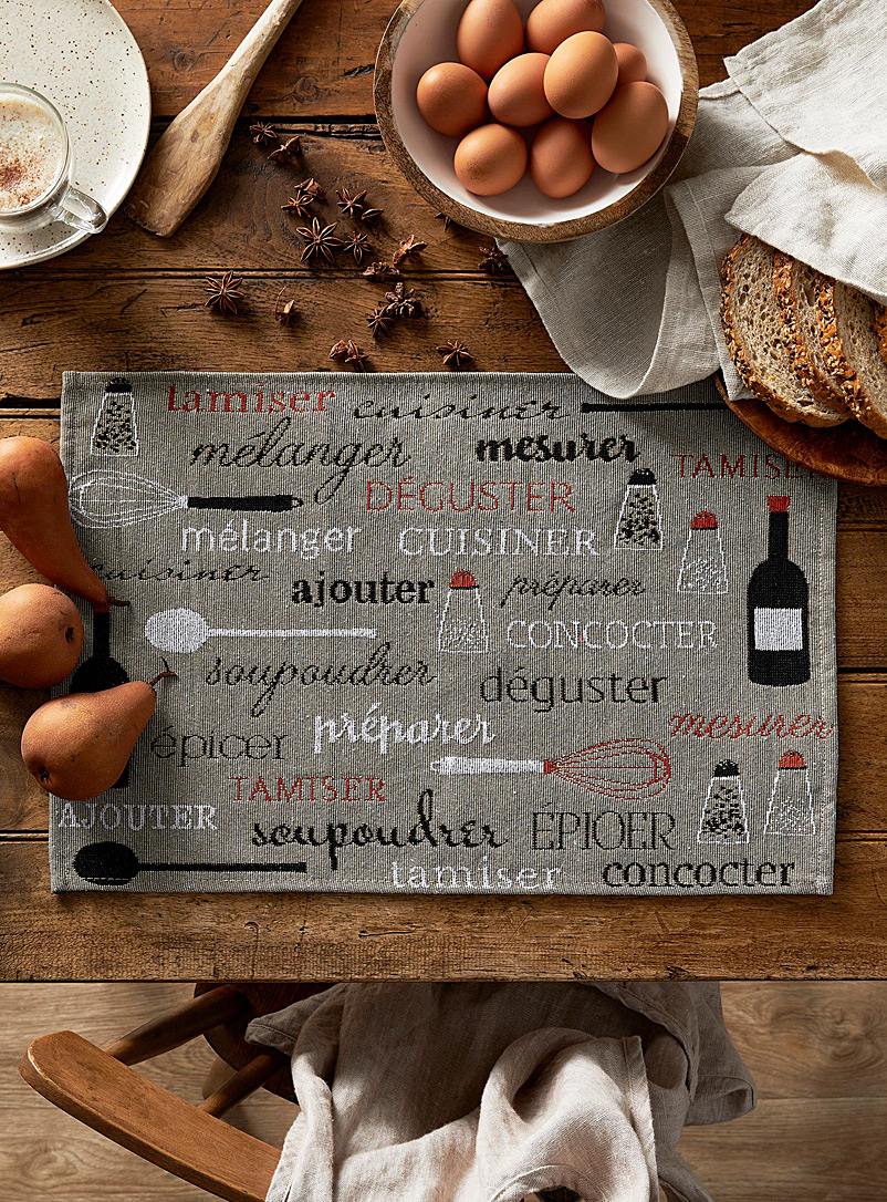 Simons Maison Assorted Chef typography tapestry placemats Set of 2