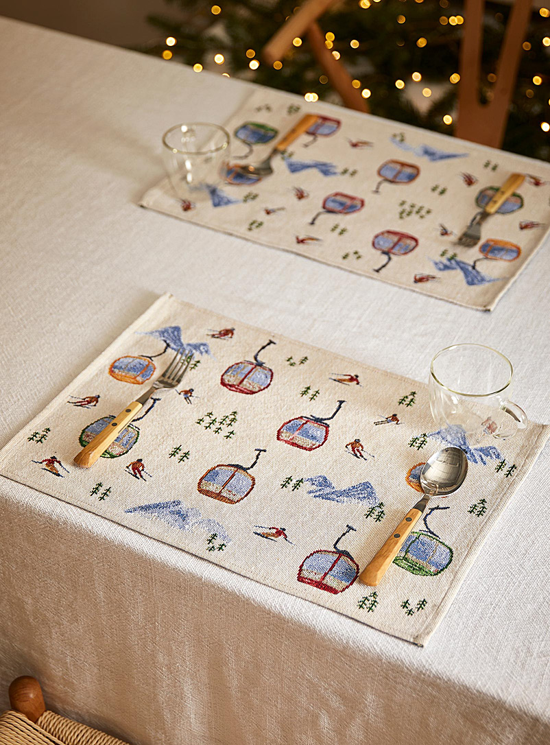 Simons Maison Assorted Ski outing tapestry placemats Set of 2