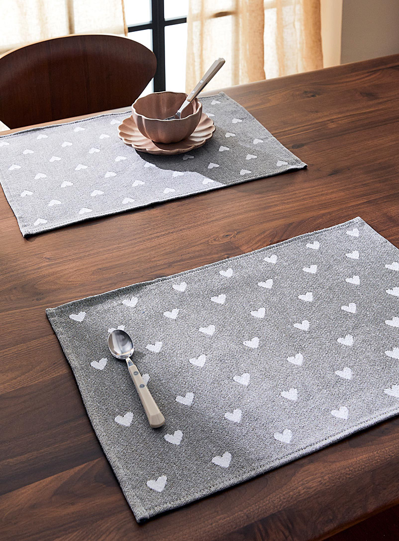 Simons Maison Assorted Little hearts tapestry placemats Set of 2