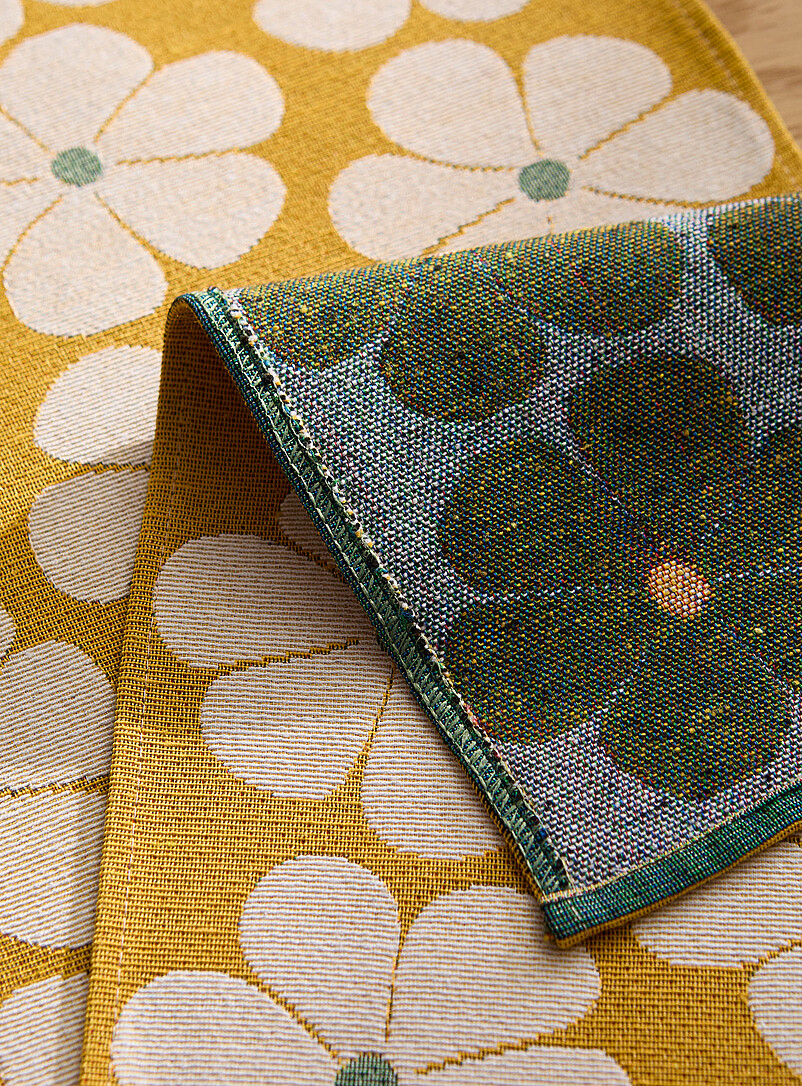 Simons Maison Patterned Blue Retro daisies tapestry placemats Set of 2
