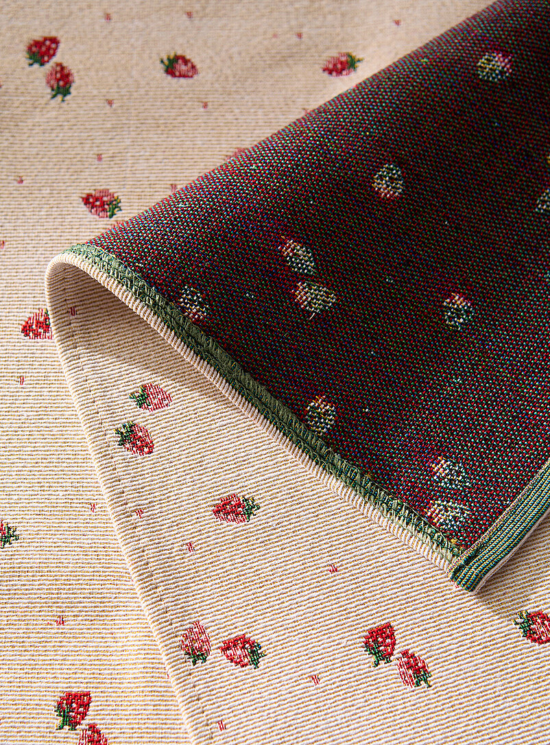 Simons Maison: Les napperons tapisserie fraises Ensemble de 2 &Eacute;cru &agrave; motifs