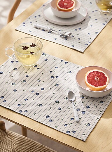 Blueberry season tapestry placemats Set of 2