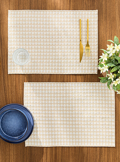 Modern foliage tapestry placemats Set of 2