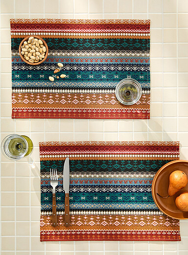 Les napperons tapisserie Fair Isle Ensemble de 2