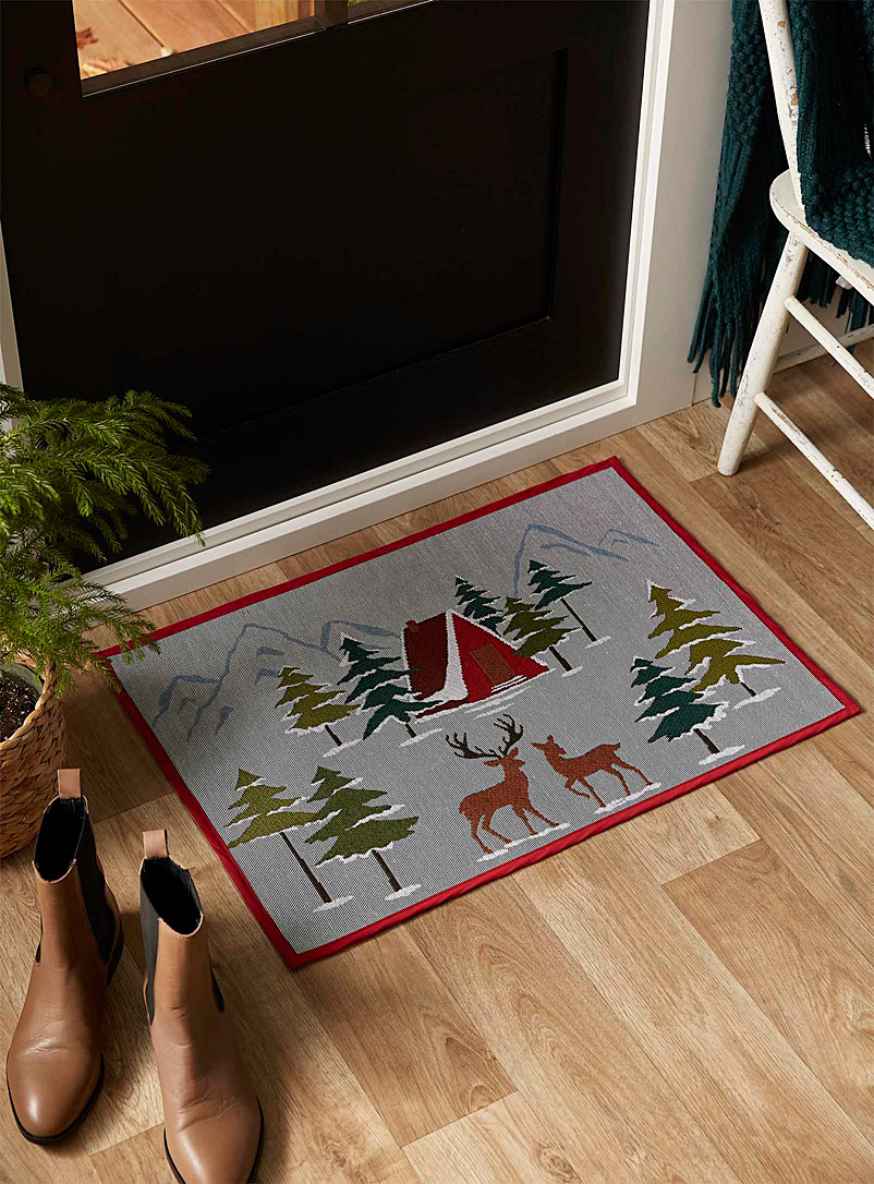 Simons Maison Patterned Grey Santa's home rug 48 x 69 cm