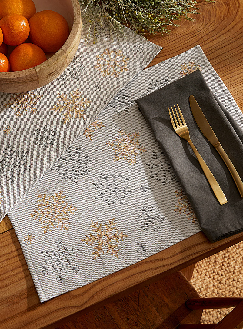 Simons Maison Silver Graphic snowflakes placemats Set of 2