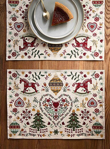 Les napperons tapisserie ornements festifs Ensemble de 2 <b>Collection de No&euml;l</b>