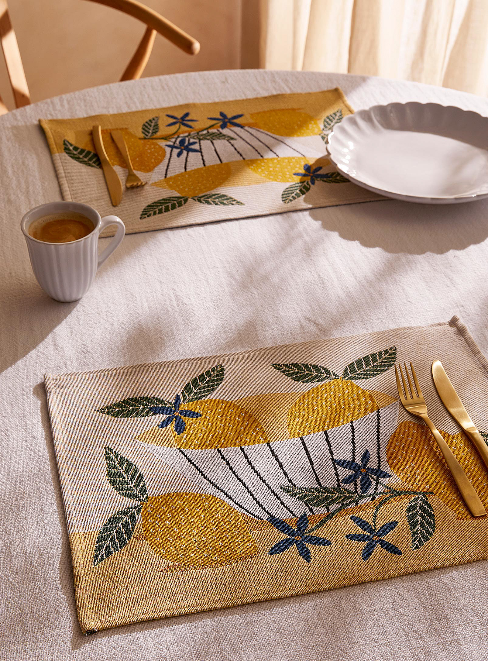 Simons Maison Lemon Basket Placemats Set Of 2 In Assorted