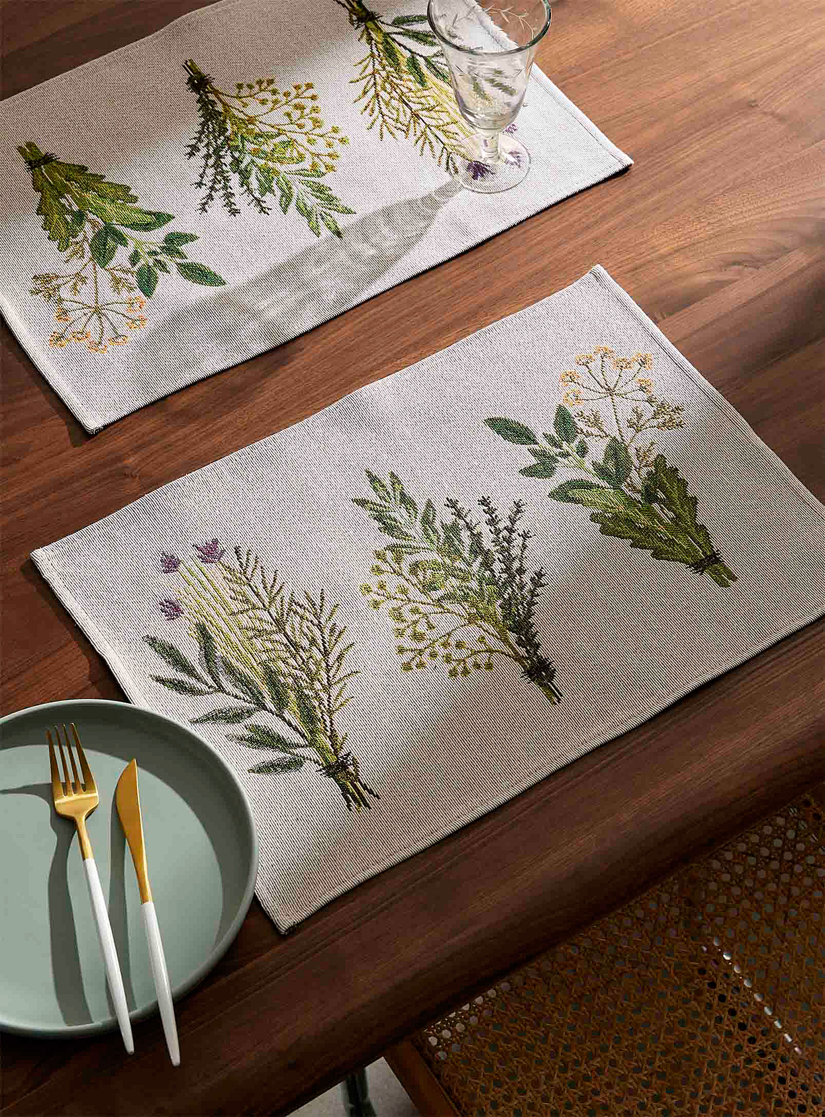 Simons Maison - Dried flower bouquets tapestry placemats Set of 2
