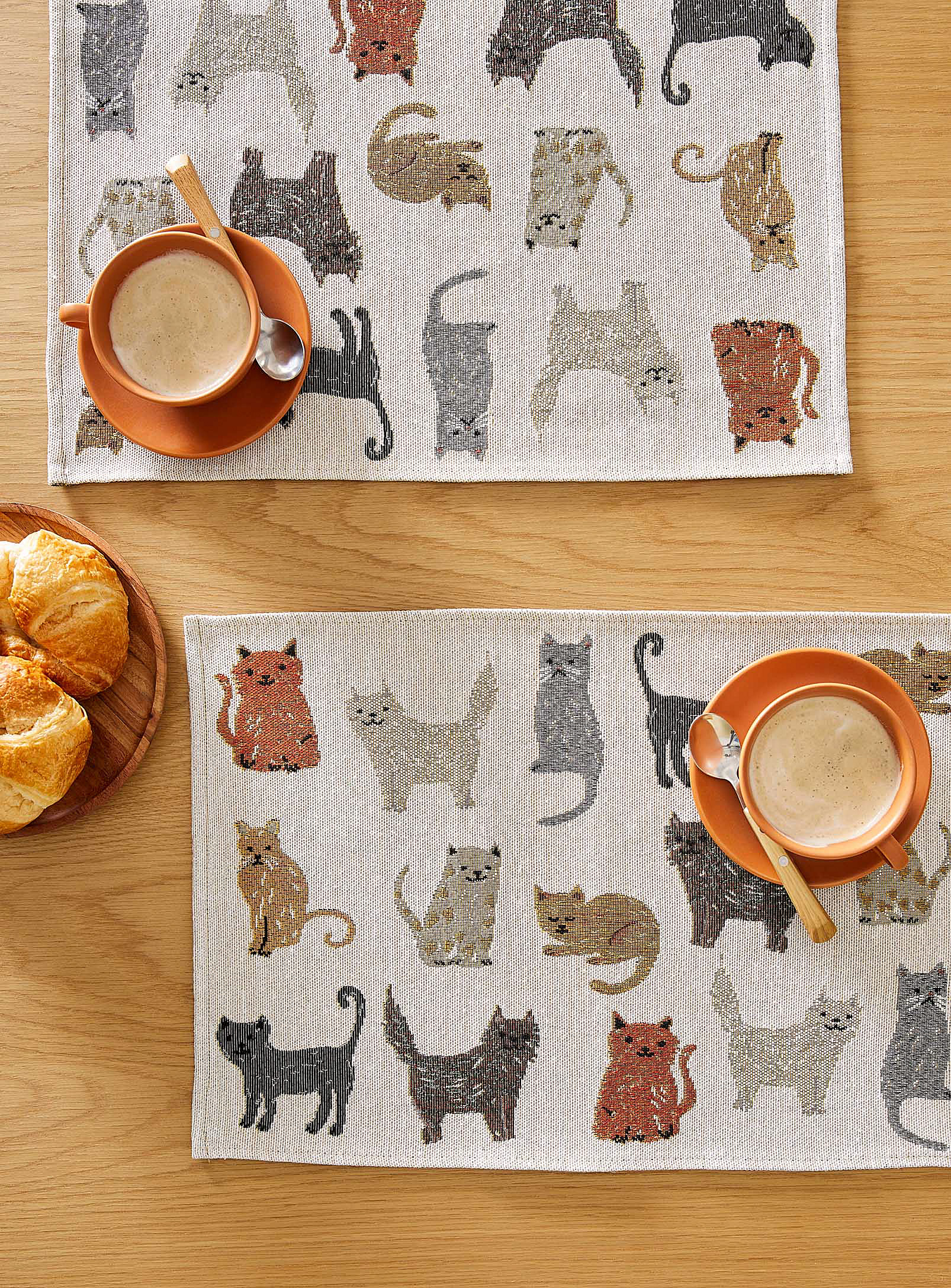 Simons Maison Joyful Cats Tapestry Placemats Set Of 2 In Multi