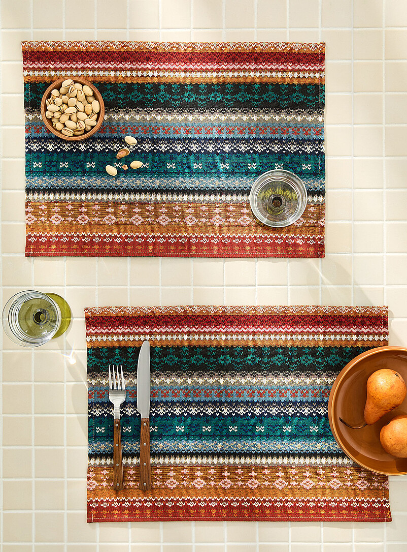 Fair Isle tapestry placemats Set of 2 product image (primary)