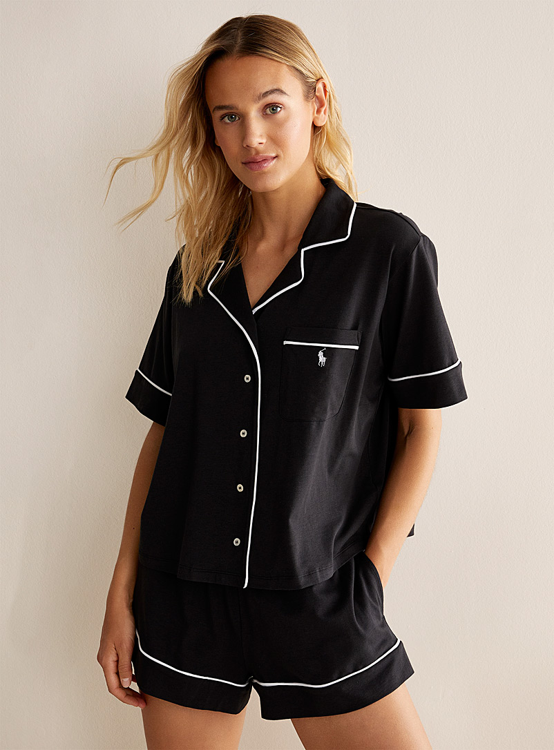 Polo Ralph Lauren: L'ensemble pyjama liséré logo brodé Oxford pour femme