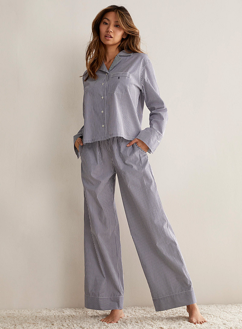 Polo Ralph Lauren: L'ensemble pyjama rayé Bailey Bleu à motifs pour femme