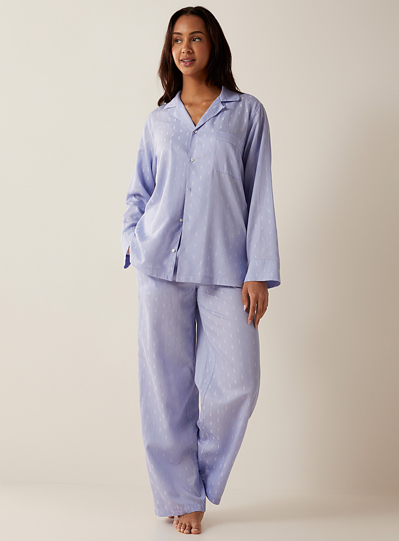 Polo Ralph Lauren Blue Jacquard logo pyjama set for women
