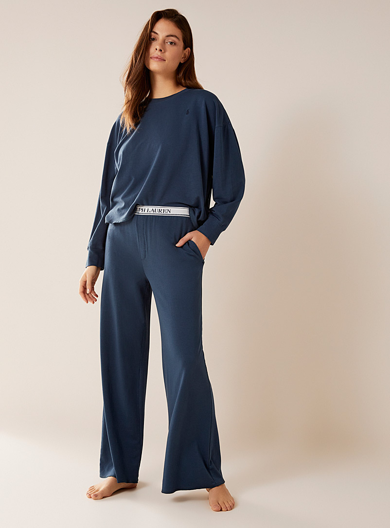 Polo Ralph Lauren Blue Midnight blue terry underside pyjama set for women