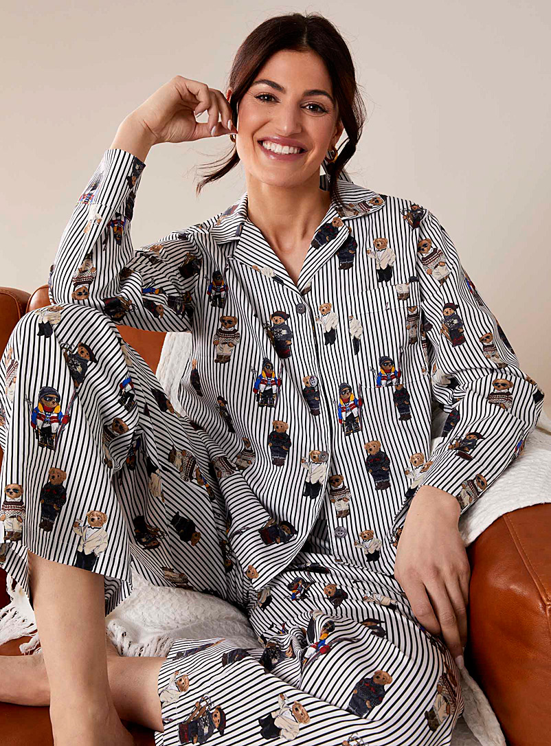 Polo Ralph Lauren: L'ensemble pyjama ligné oursons Madison Assorti pour femme