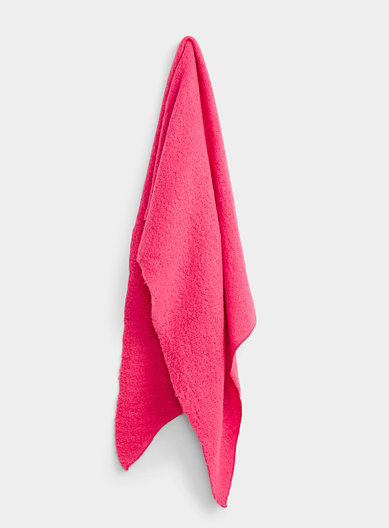 Simons Pink Bouclé knit monochrome scarf for women