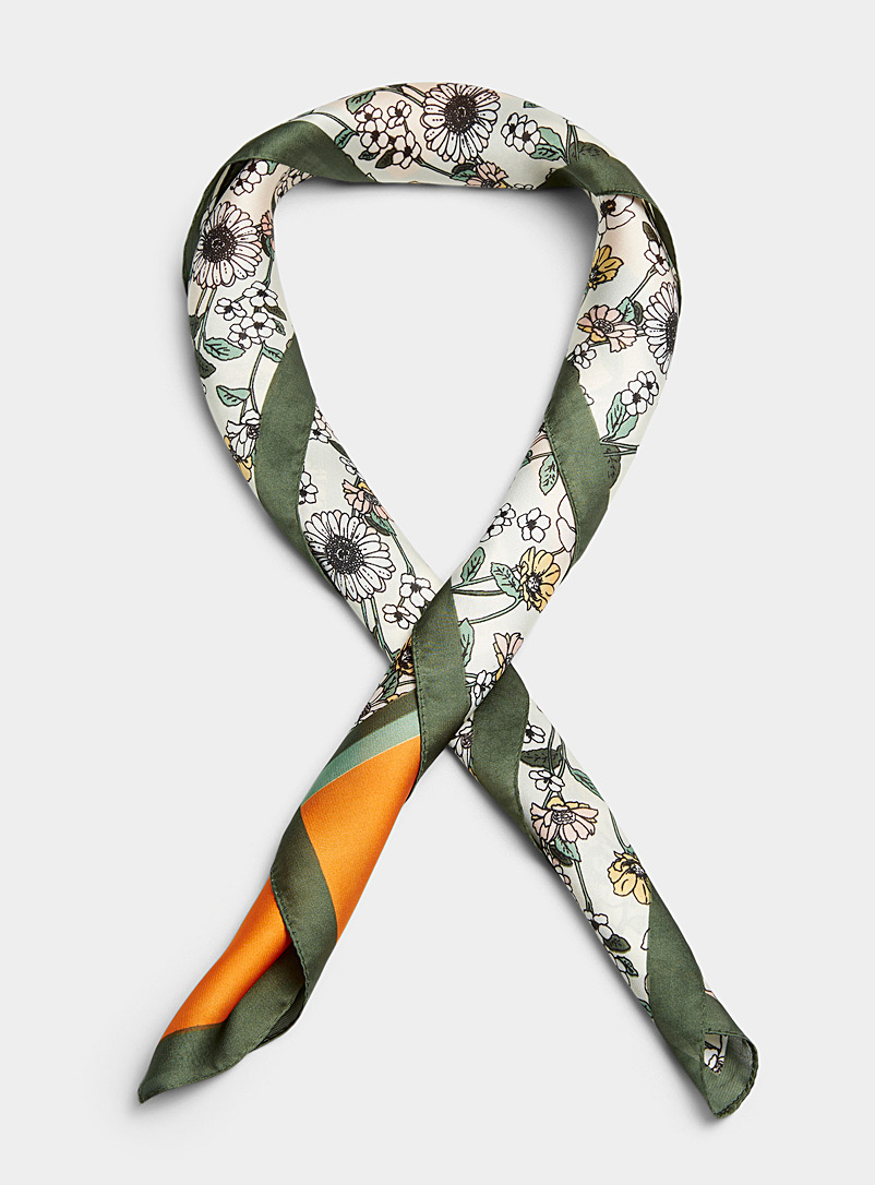 Simons Patterned Green Floral decor scarf for women