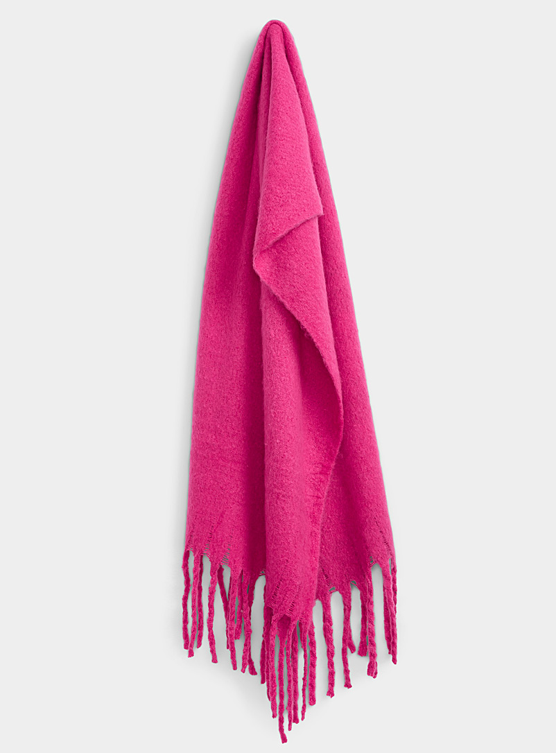 Simons Light Red Oversized ultra-soft scarf for women