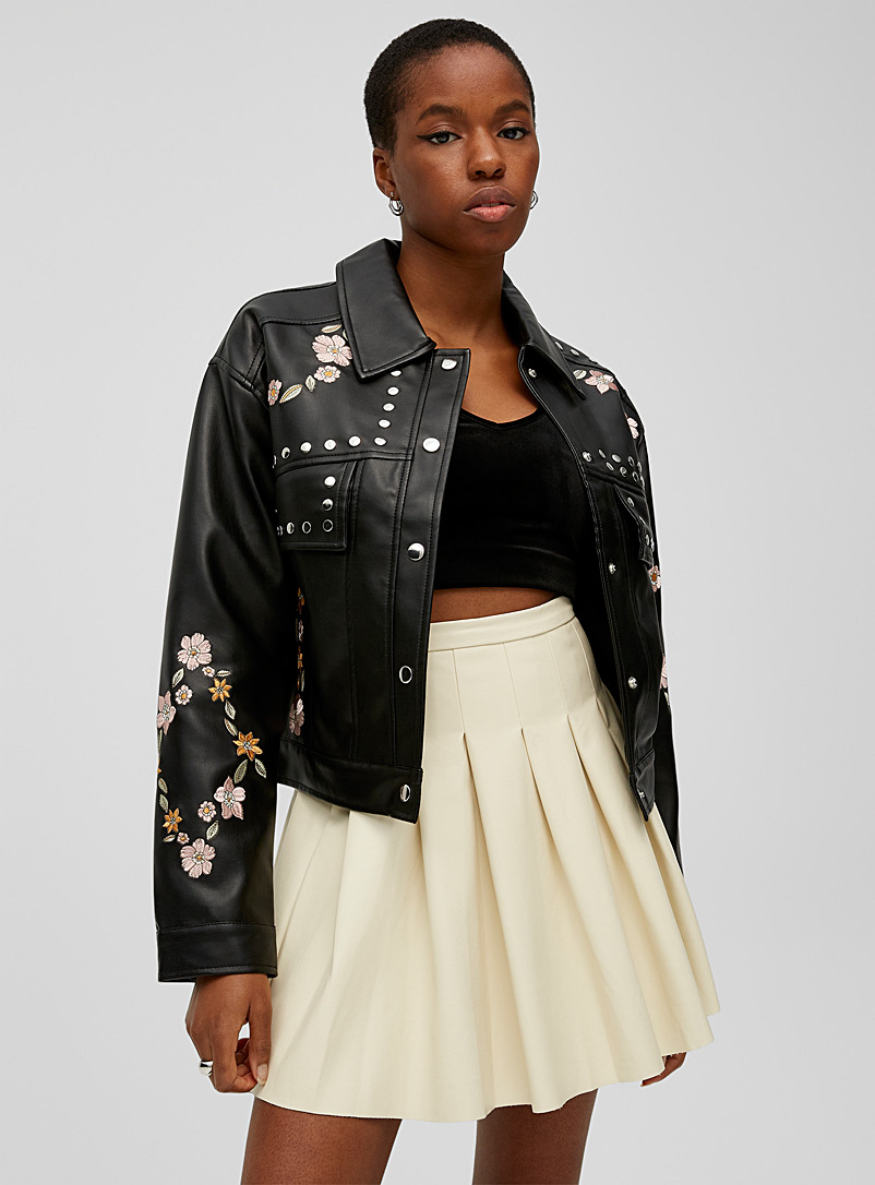 faux leather womens jackets