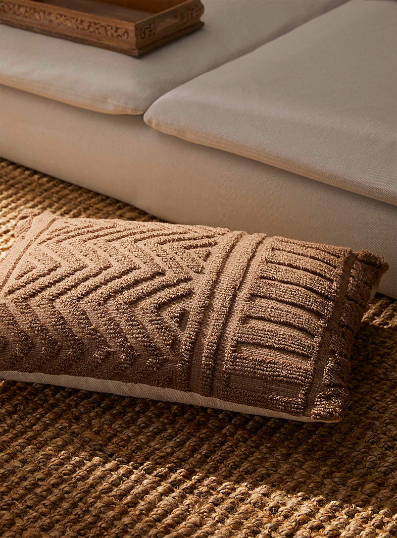 Simons Maison Sand Geometric bouclé cushion 40 x 60 cm