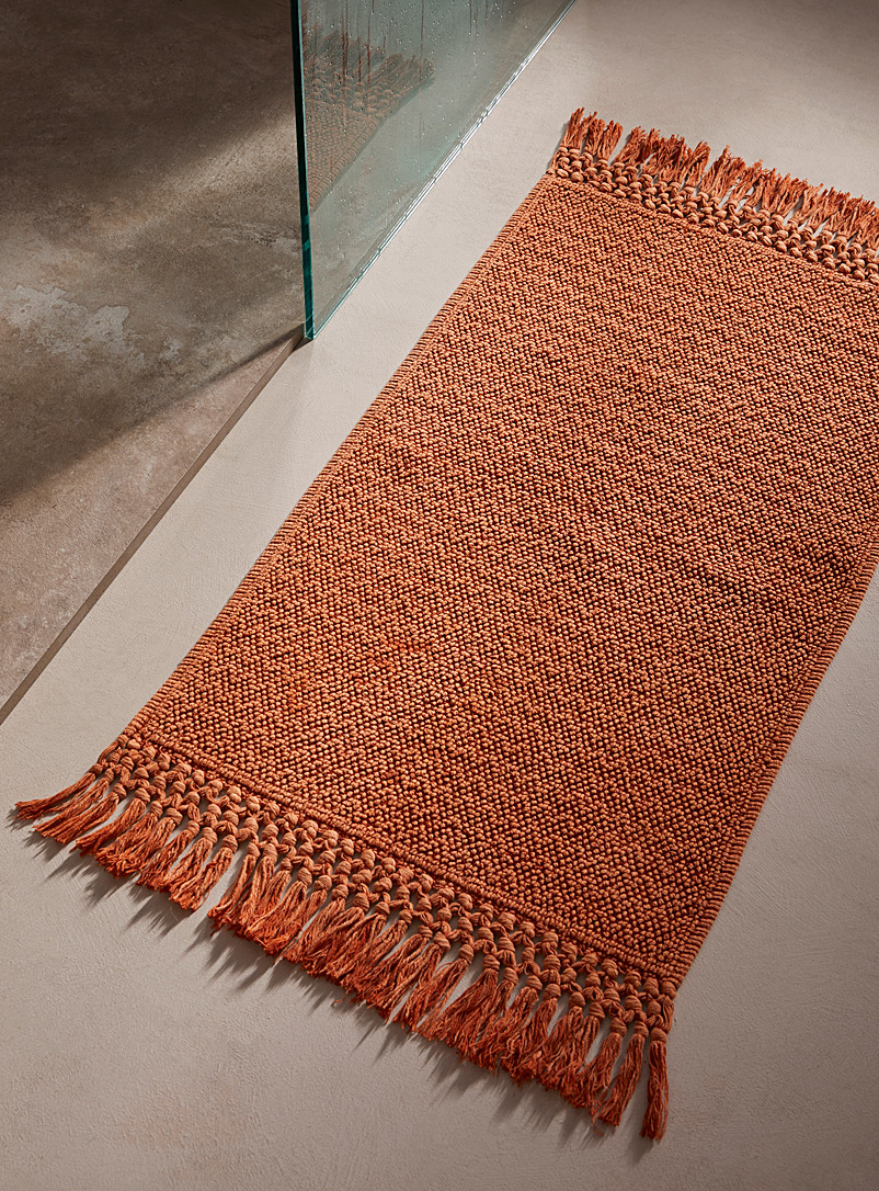 Simons Maison Burnt/Brick Orange Faded bouclé recycled cotton bath mat 50 x 80 cm