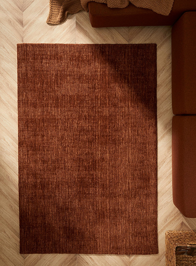 Simons Maison Copper/Rust Heathered wool artisanal rug 120 x 180 cm