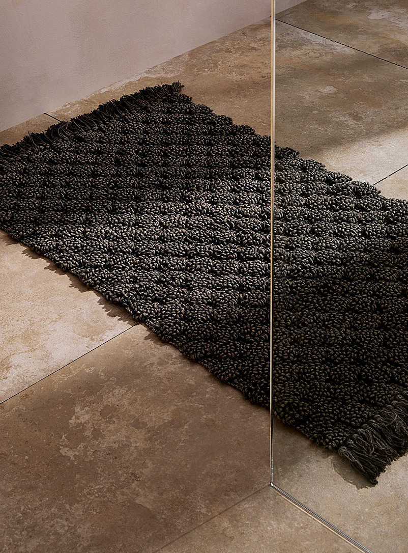 Simons Maison Black Looped cobblestone bath mat 50 x 80 cm