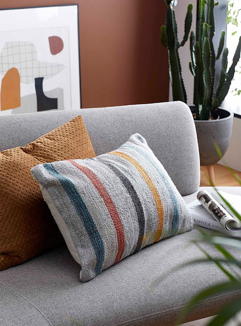 Multicoloured Stripe Cushion 40 X 60 Cm Simons Maison Cushions Throw Pillows Decor Simons