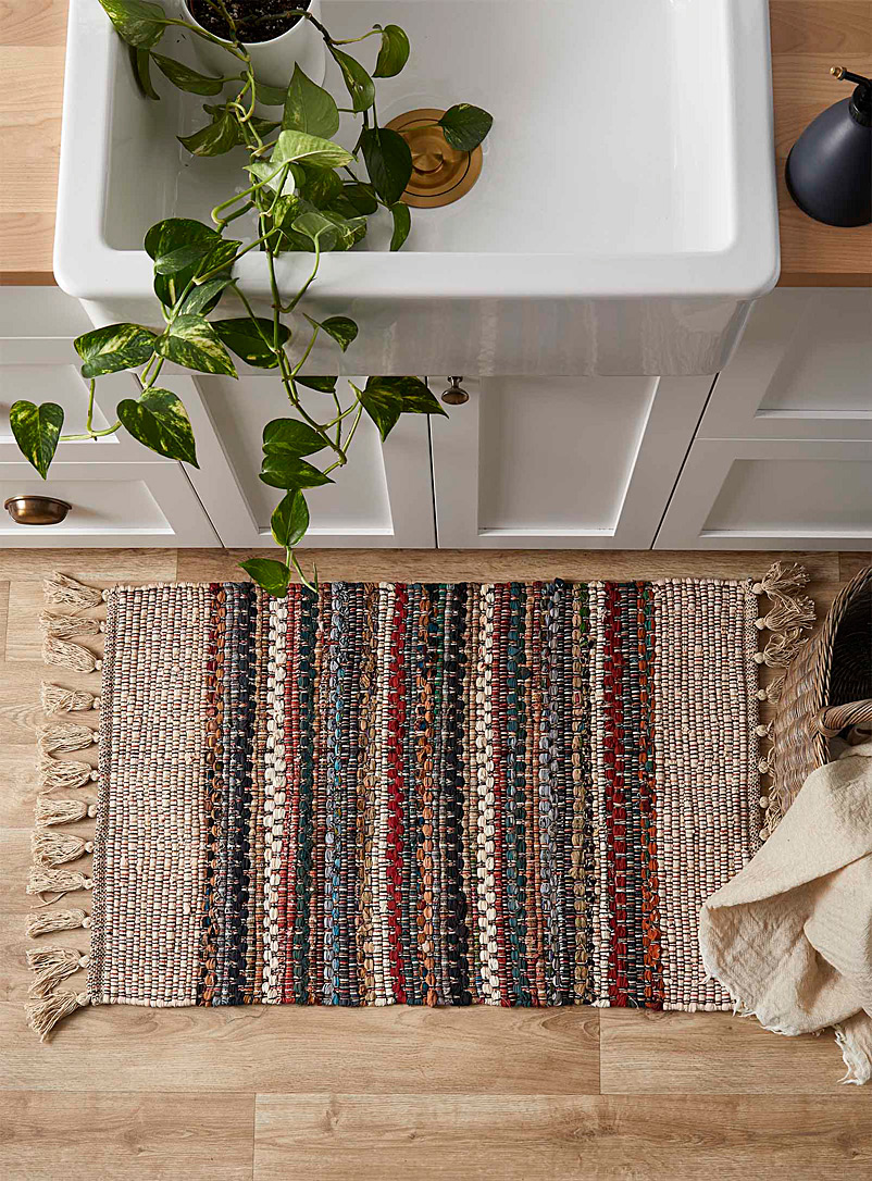 Simons Maison: Le tapis multicolore tissage artisanal 60 x 90 cm Assorti