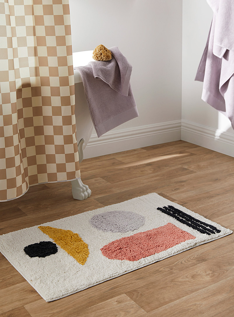 Simons Maison: Le tapis de bain abstraction géométrique 50 x 80 cm Assorti