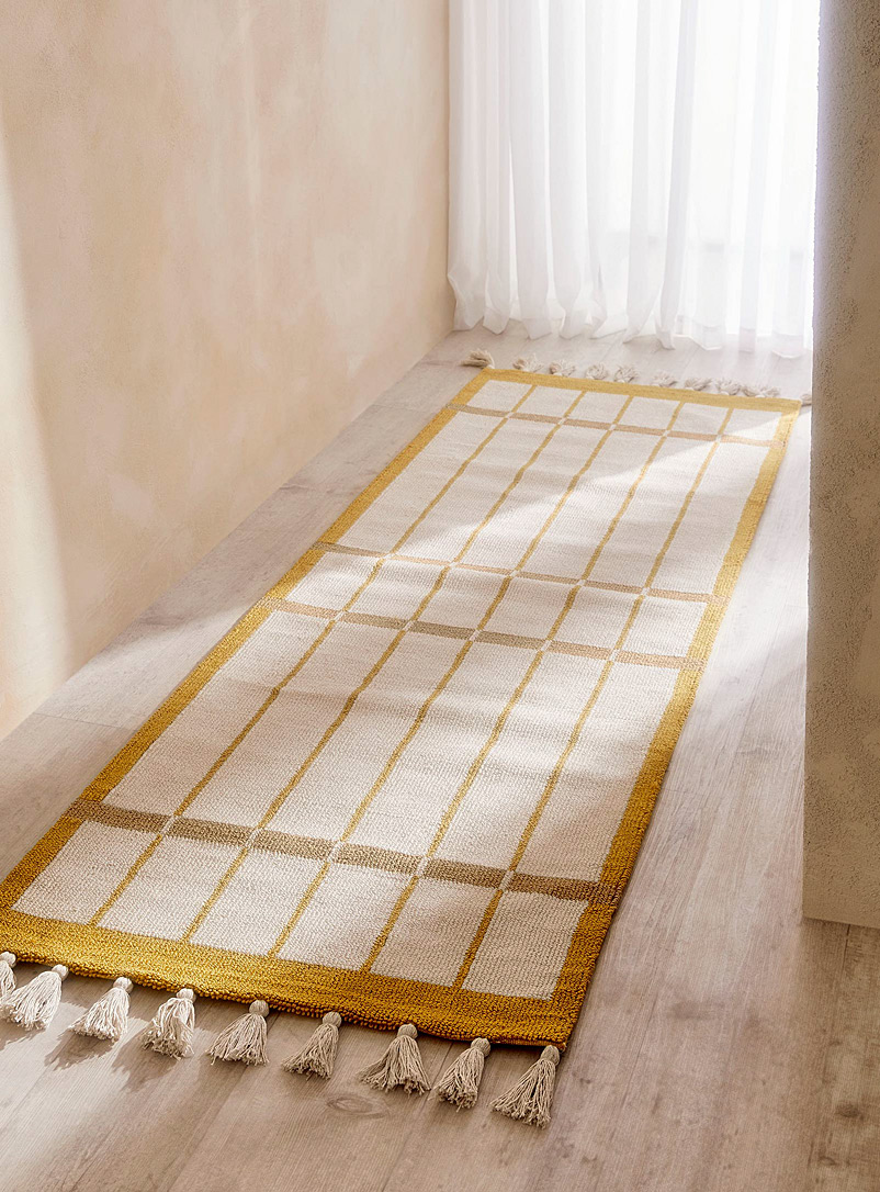 Simons Maison: Le tapis de couloir treillis ensoleillé 75 x 215 cm Assorti