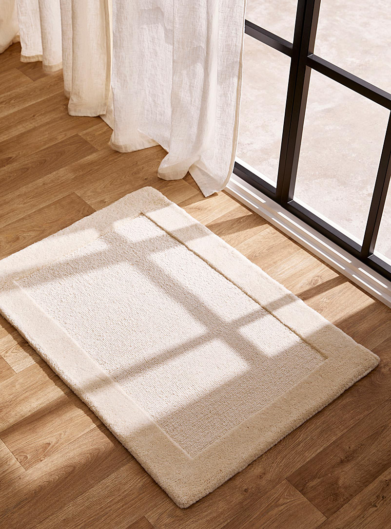 Simons Maison Ecru/Linen Tone-on-tone edging wool accent rug See available sizes