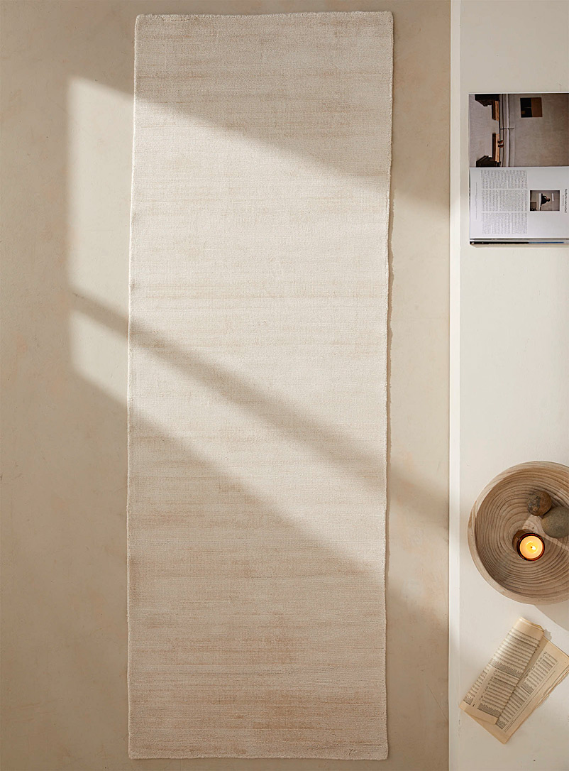 Simons Maison: Le tapis de couloir effet velours 75 x 215 cm Beige crème