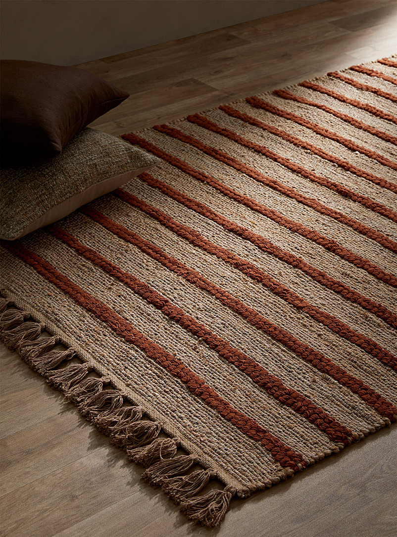 Simons Maison: Le tapis rayures épicées 120 x 180 cm Cuivre rouille