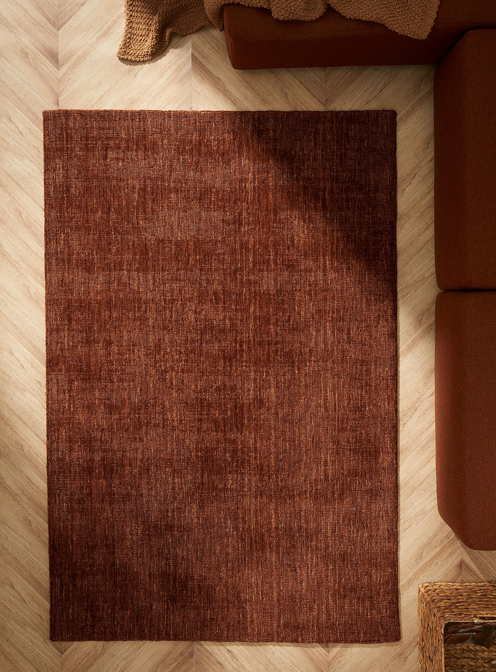 Simons Maison Heathered Wool Artisanal Rug 120 X 180 Cm In Brown