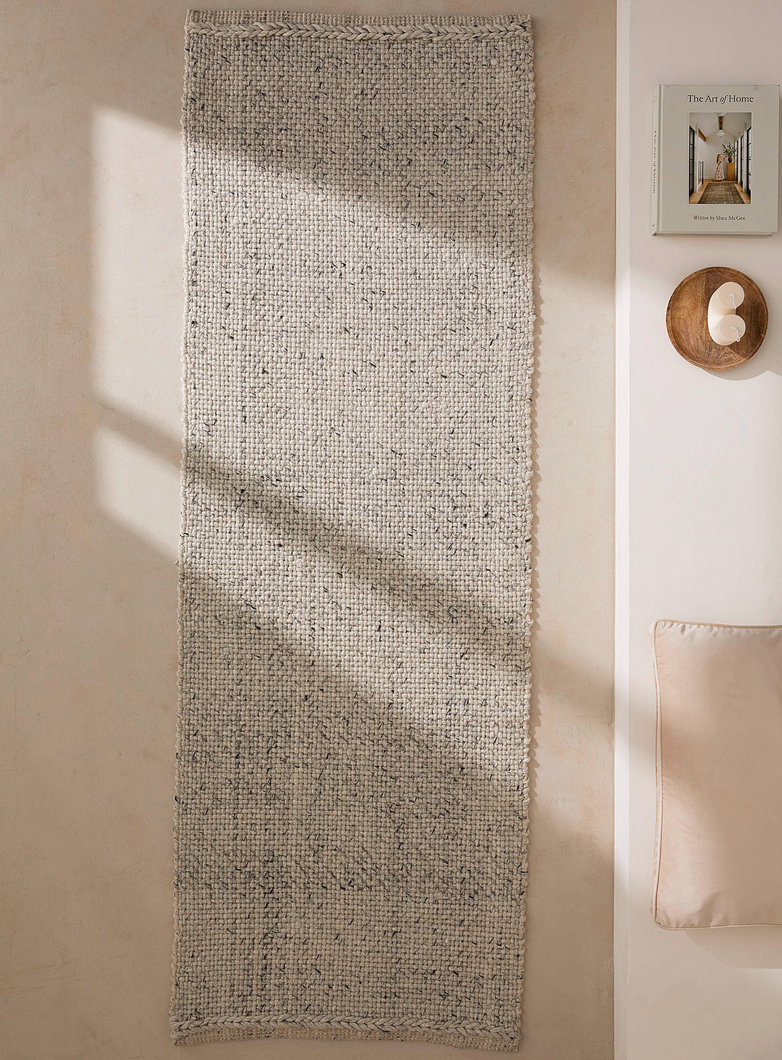 Simons Maison Braided Wool Blend Hallway Rug 75 X 215 Cm In Grey
