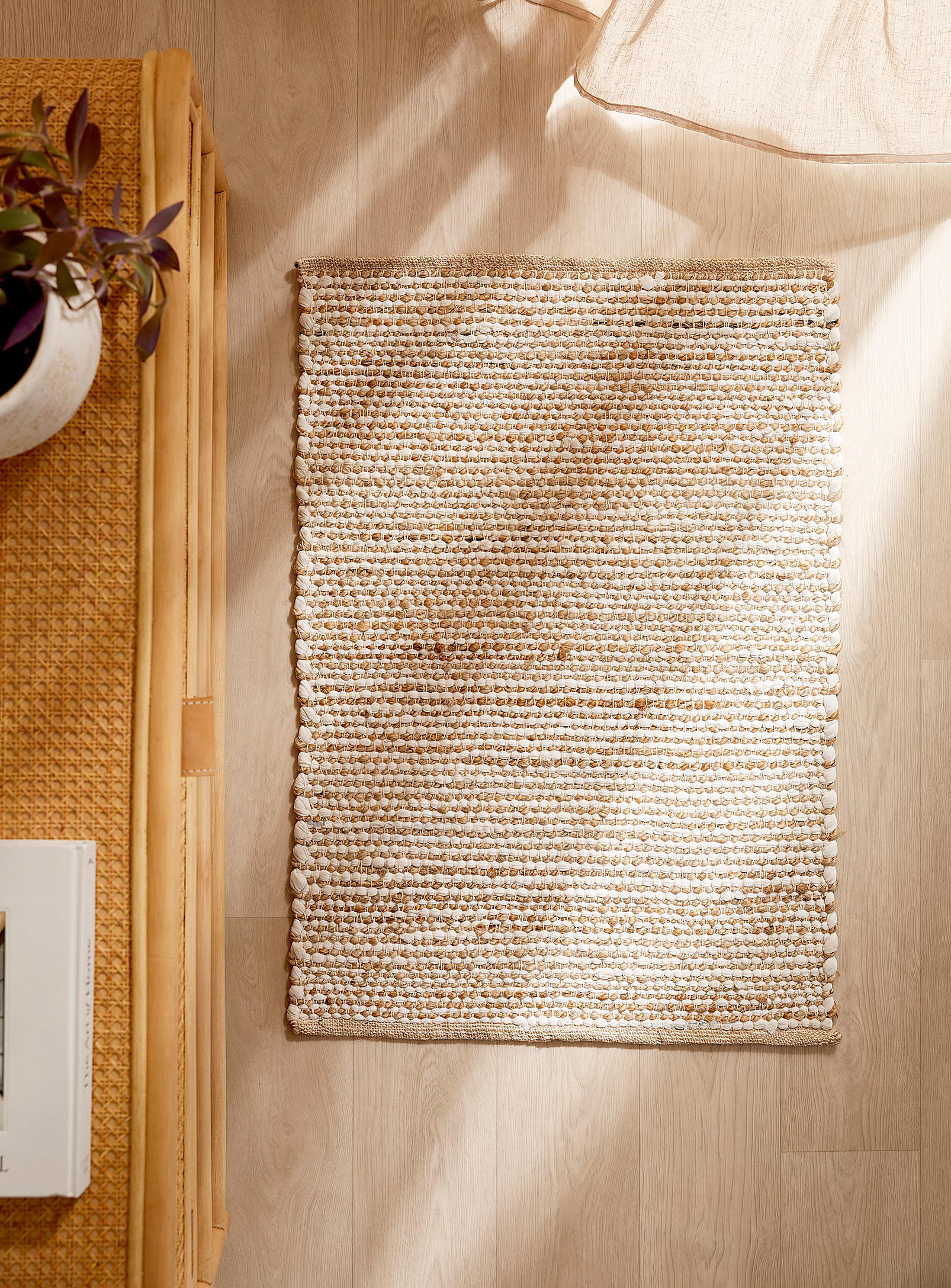 Simons Maison Cotton And Jute Stripes Rug 60 X 90 Cm In Brown