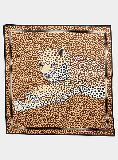 100% silk feline scarf