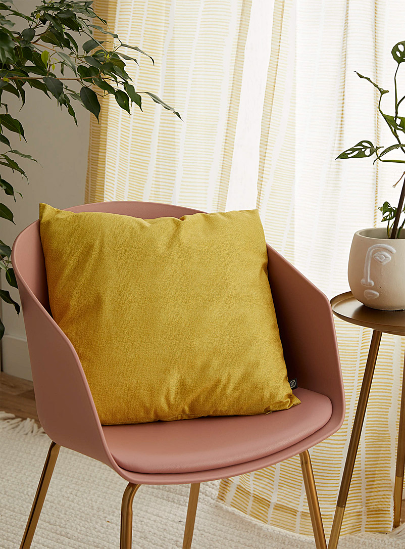 Simons Maison Medium Yellow Velvet weft cushion 45 x 45 cm