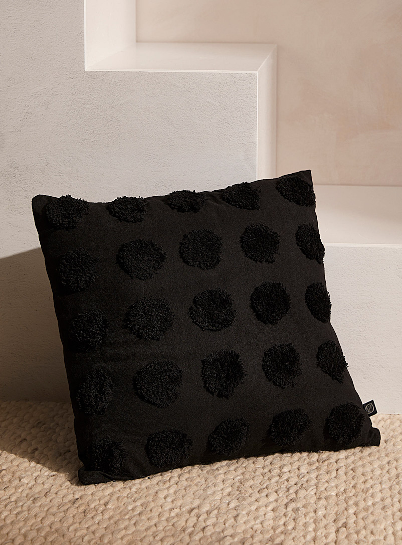 Simons Maison Black Tufted dot cushion 45 x 45 cm