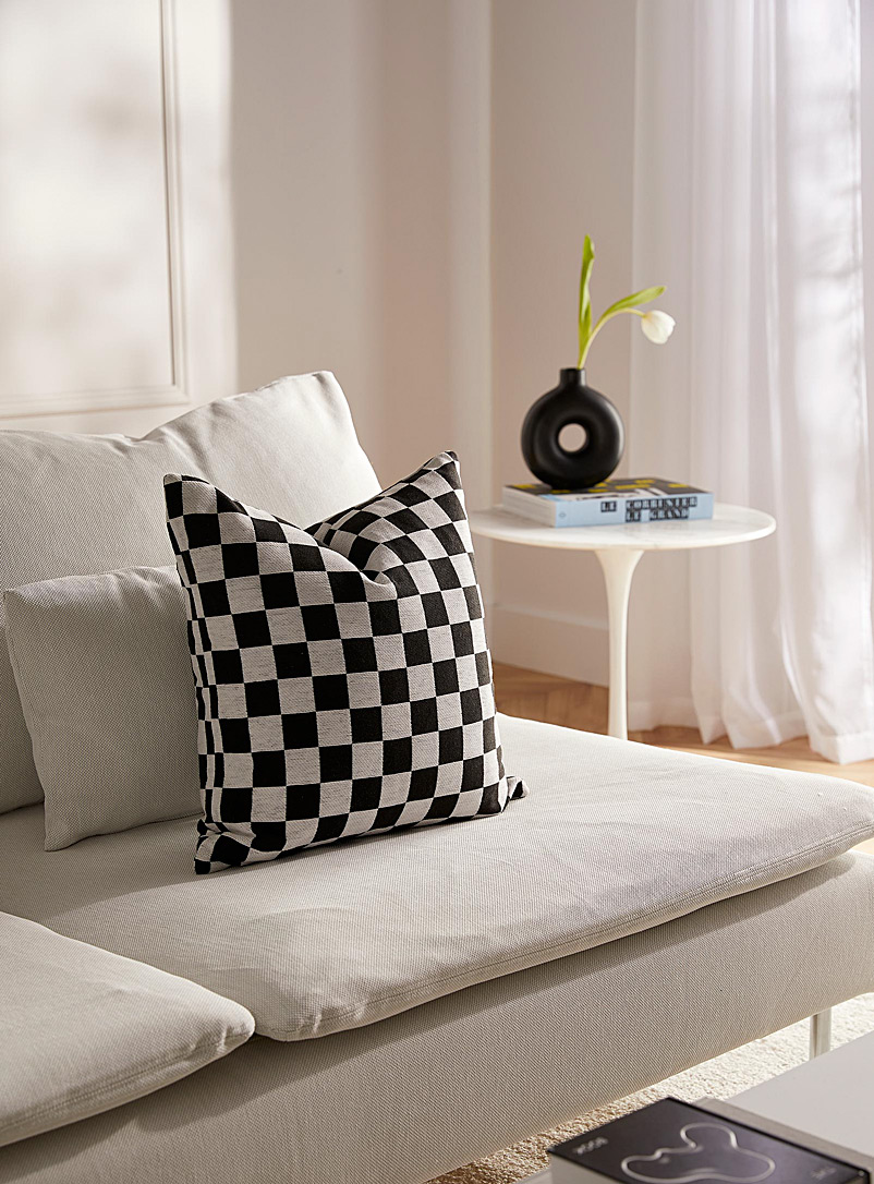 Simons Maison Black Checkered cushion 45 x 45 cm