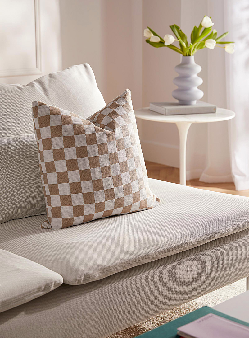 Simons Maison Sand Checkered cushion 45 x 45 cm