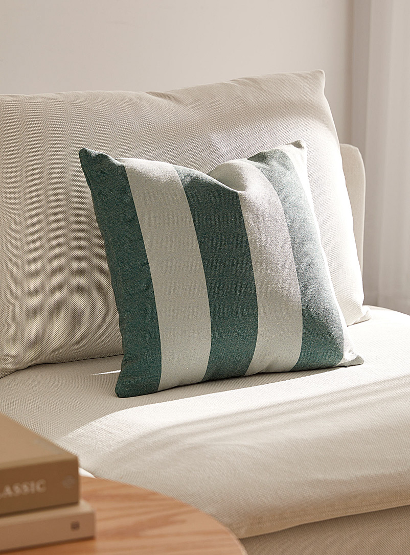 Simons Maison Patterned Green Two-tone stripes cushion 45 x 45 cm