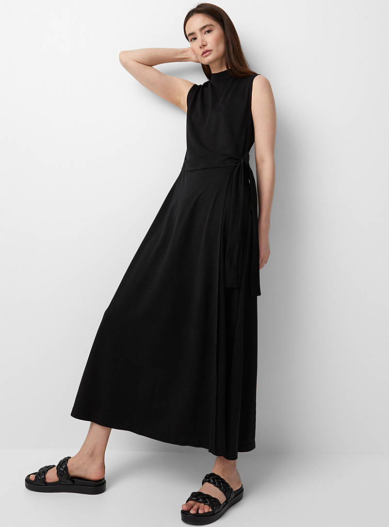 Drykorn: La robe maxi portefeuille Catalin Noir pour femme