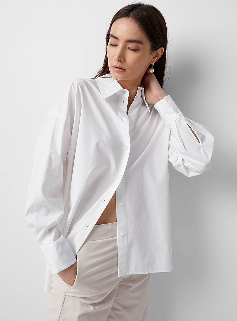 Drykorn: La chemise surdimensionnée popeline Asami Blanc pour femme