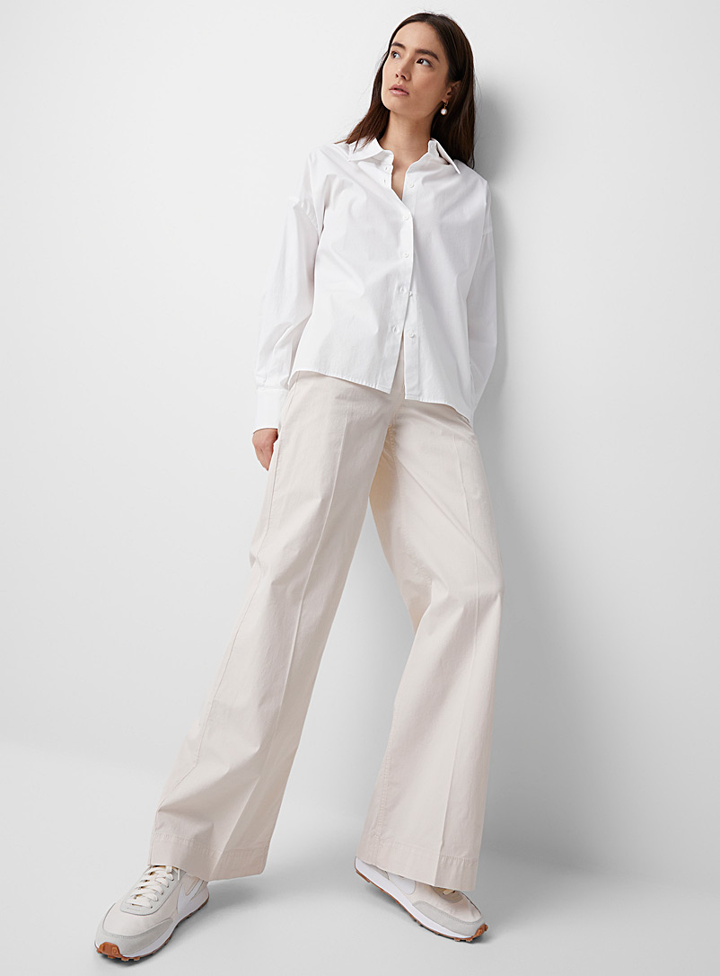 Drykorn: Le pantalon chino large Beyond Beige crème pour femme